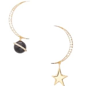 $88 Kate Spade ‘on the rocks’ Asymmetrical Star Earrings 
 in gold / black